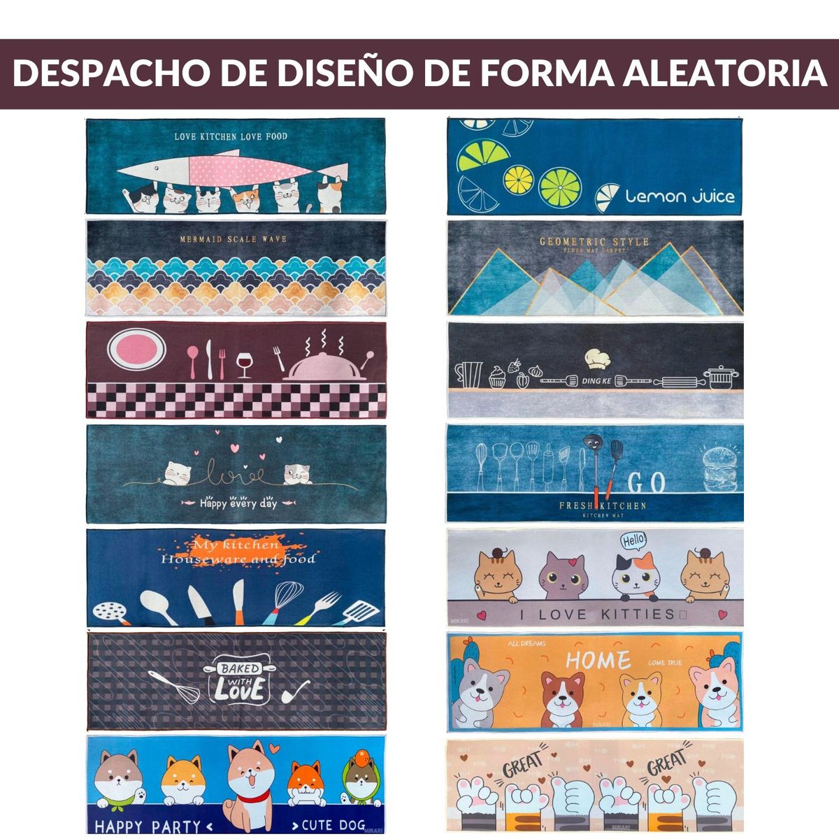 MINARI - Set 02 Alfombras Decorativas Tapetes Antideslizante 606T - Modelo Aleatorio