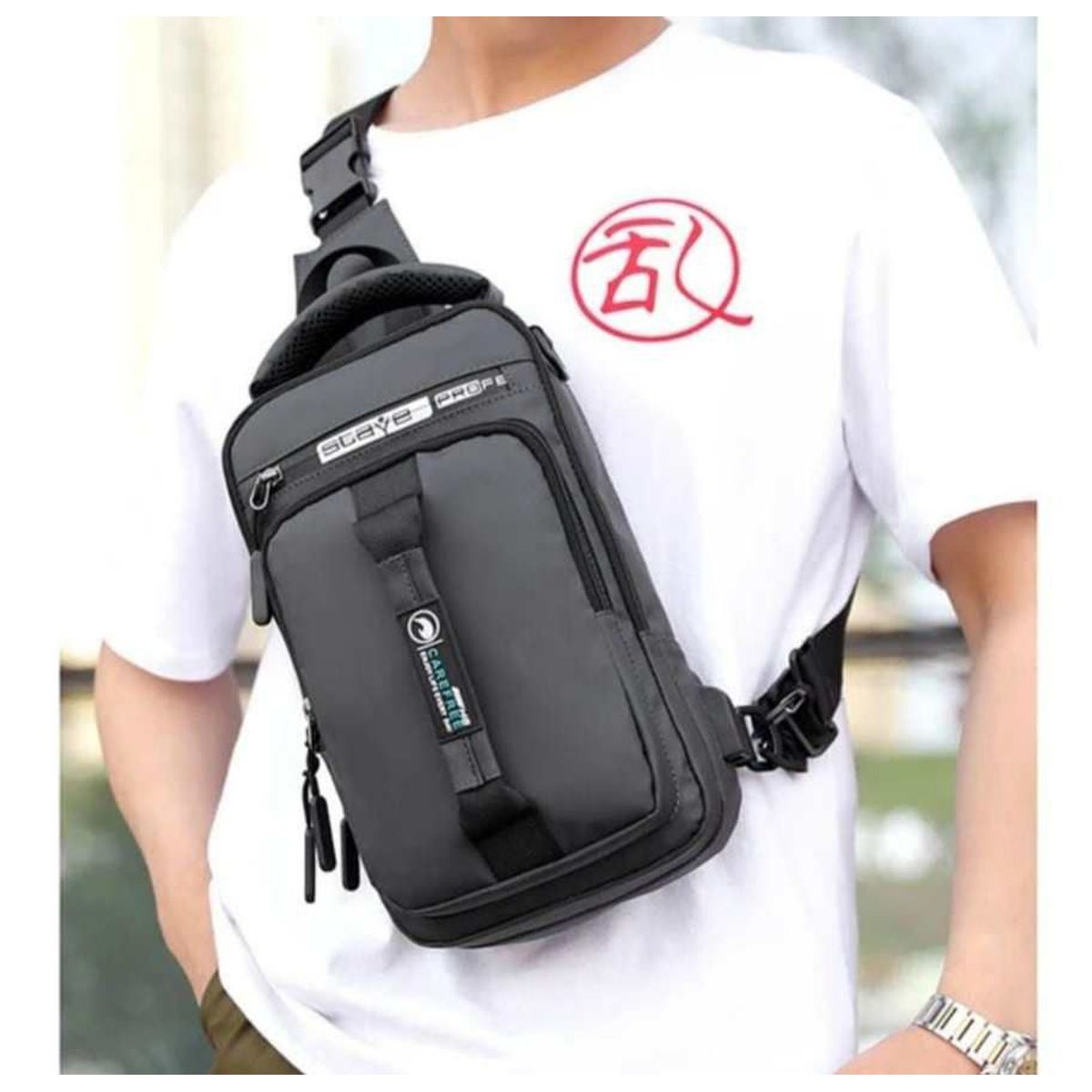 GENERICO - Morral Elegante tipo Mochila Antirrobo de Hombre con carga USB Pechera