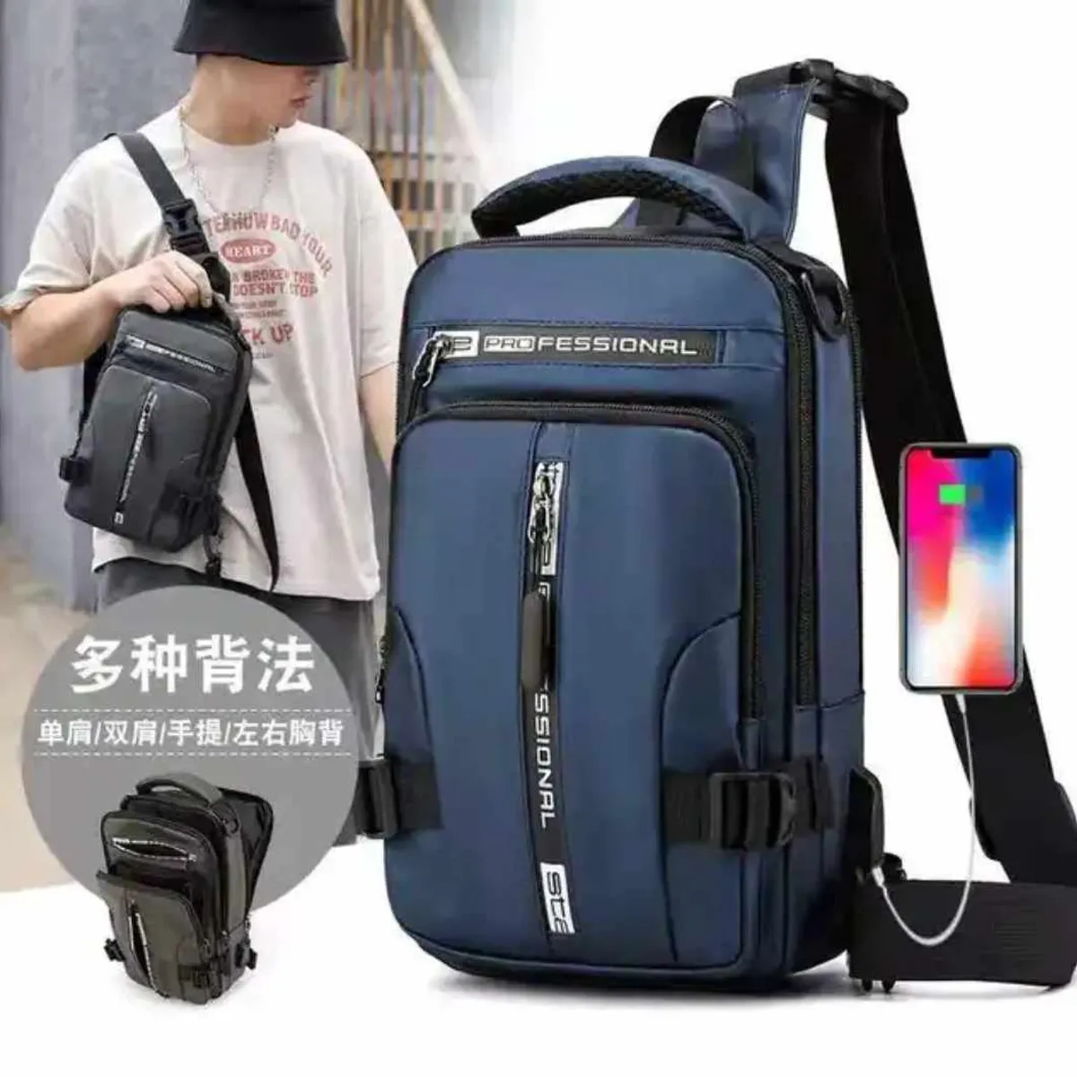 GENERICO - Mochila Tipo Morral Pechera de Hombre Sport Elegante Riñonera Casual