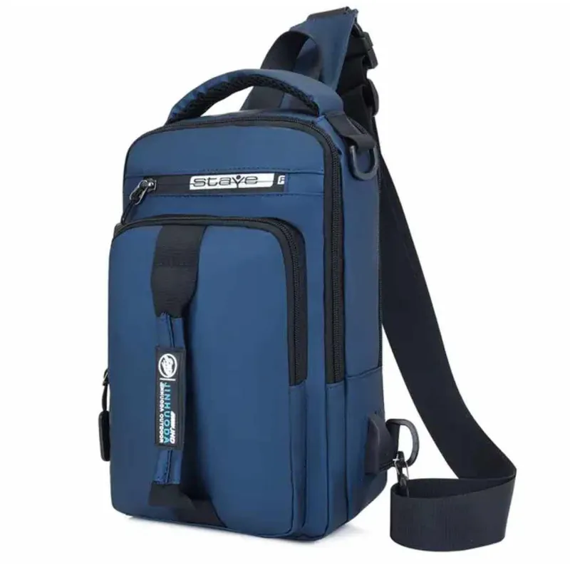 GENERICO - Morral Elegante tipo Mochila Antirrobo de Hombre con carga USB Pechera