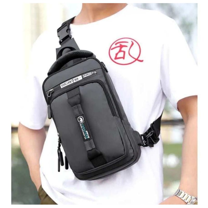 GENERICO - Morral Elegante tipo Mochila Antirrobo de Hombre con carga USB Pechera