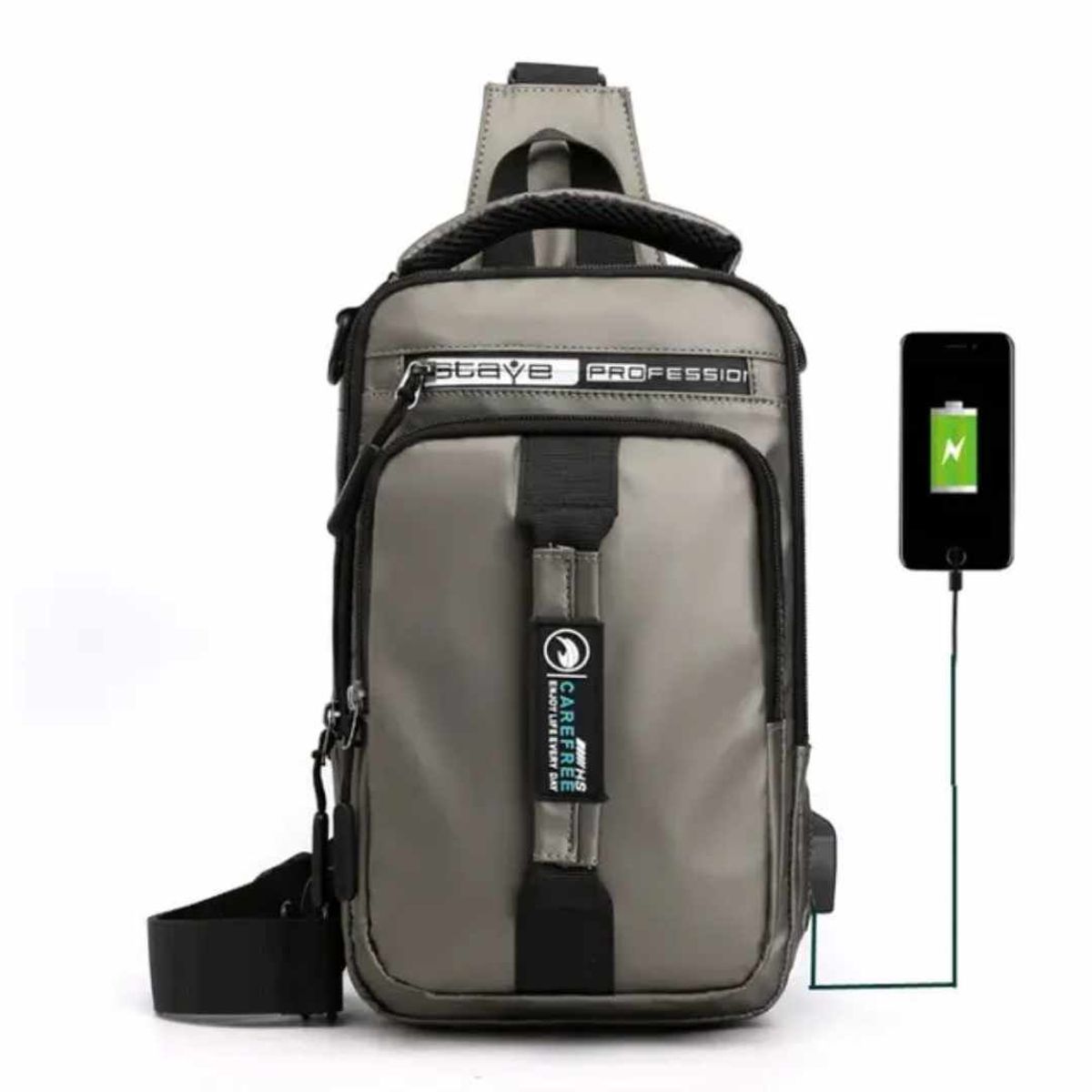 GENERICO - Morral Elegante tipo Mochila Antirrobo de Hombre con carga USB Pechera