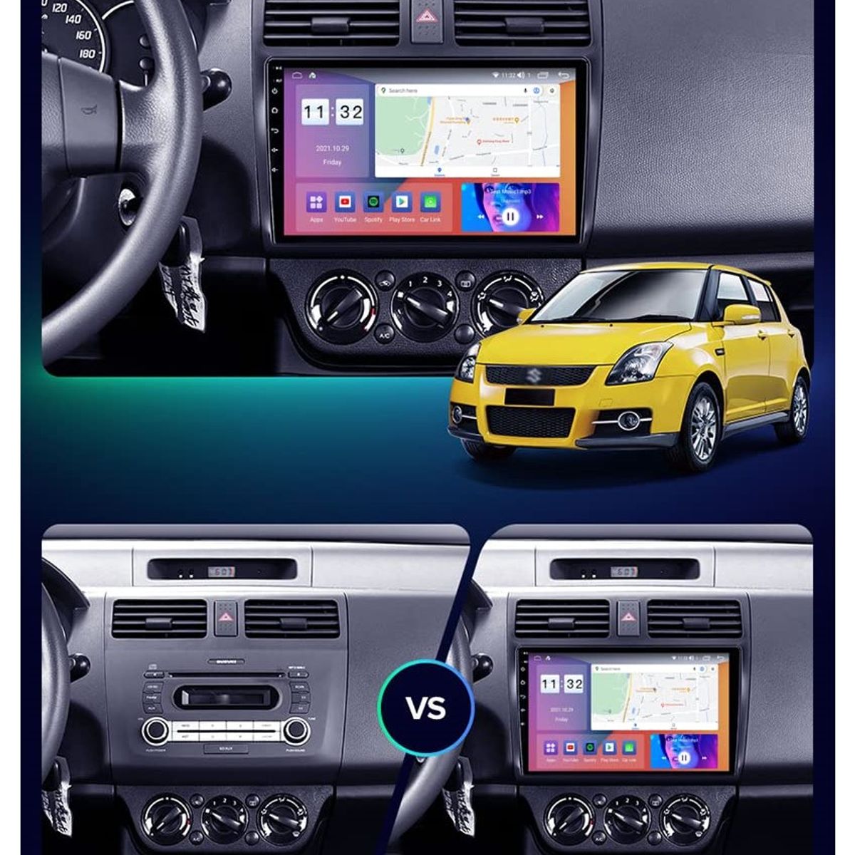 GENERICO - Autoradio Android Suzuki Swift 2004-2011 cámara Gratis