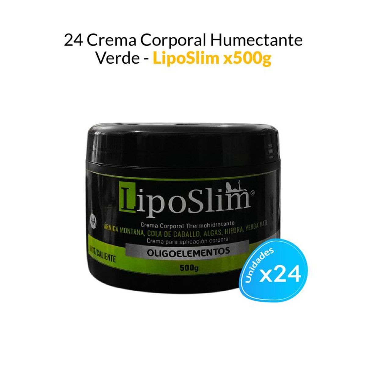 GENERICO - 24 Cremas Corporal Humectante Verde - LipoSlim 500gr