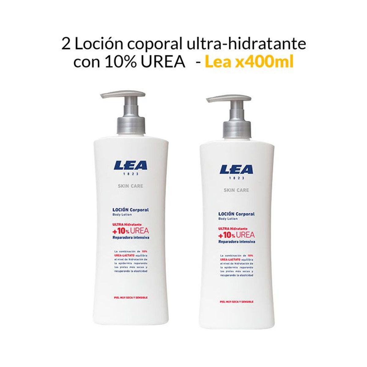 GENERICO - 2 Loción corporal ultra-hidratante con 10% UREA - Lea x400ml