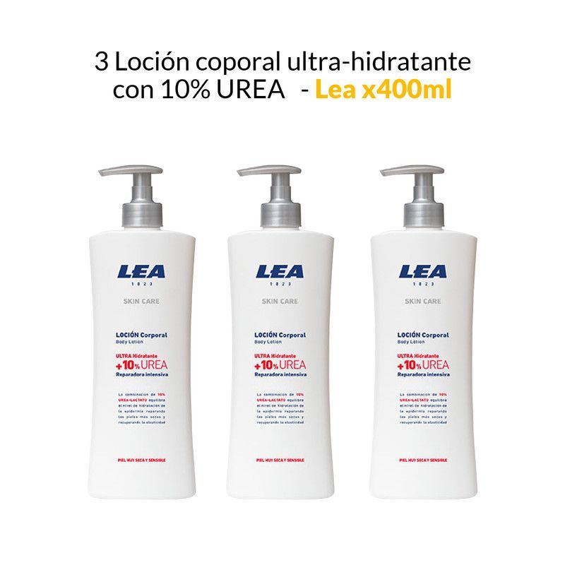 GENERICO - 3 Loción corporal ultra-hidratante con 10% UREA - Lea x400ml