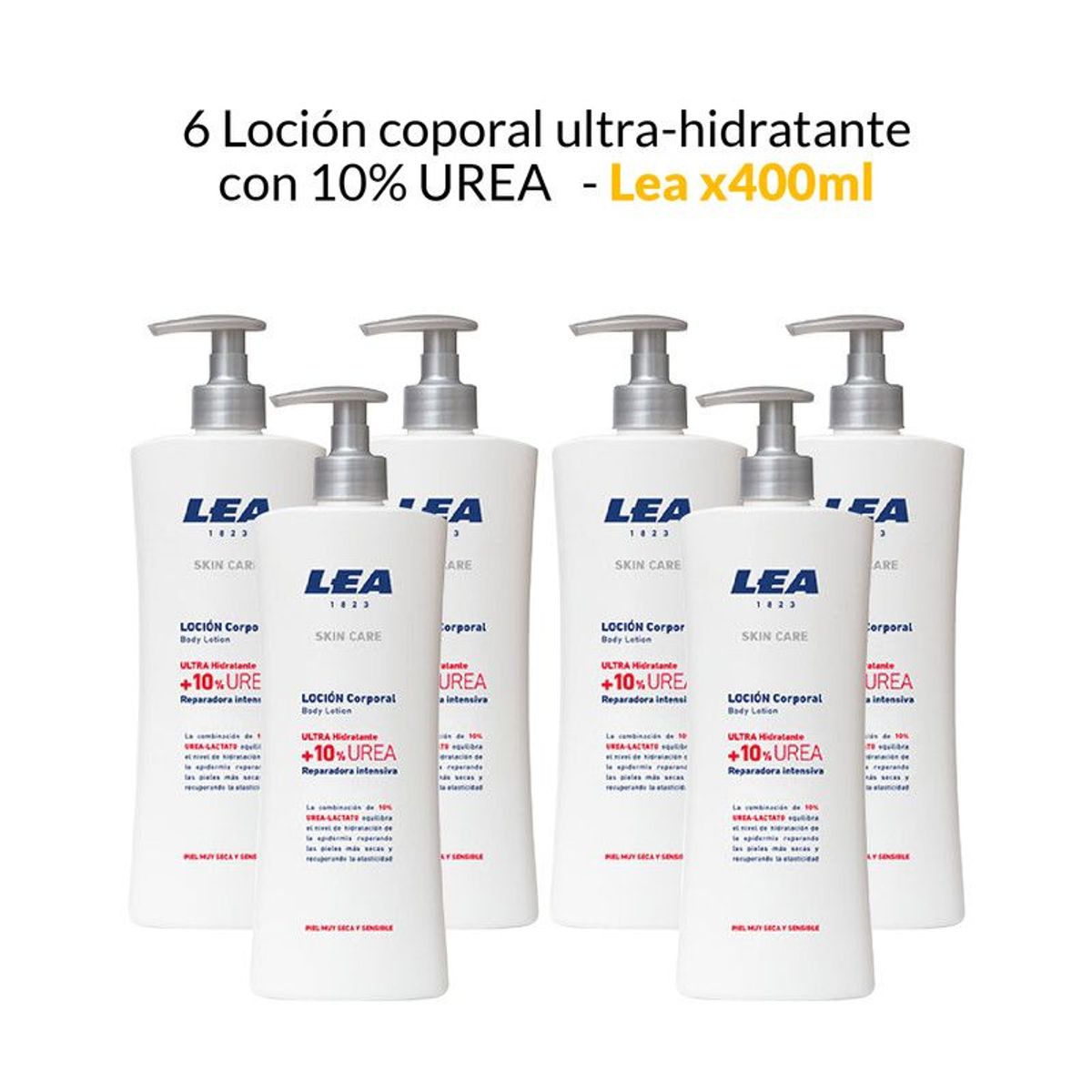GENERICO - 6 Loción corporal ultra-hidratante con 10% UREA - Lea x400ml