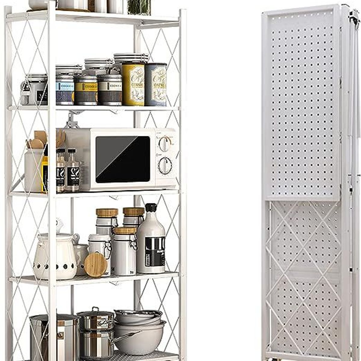 INSPIRA MARKET - Estante Librero 5 Niveles Plegable Blanco