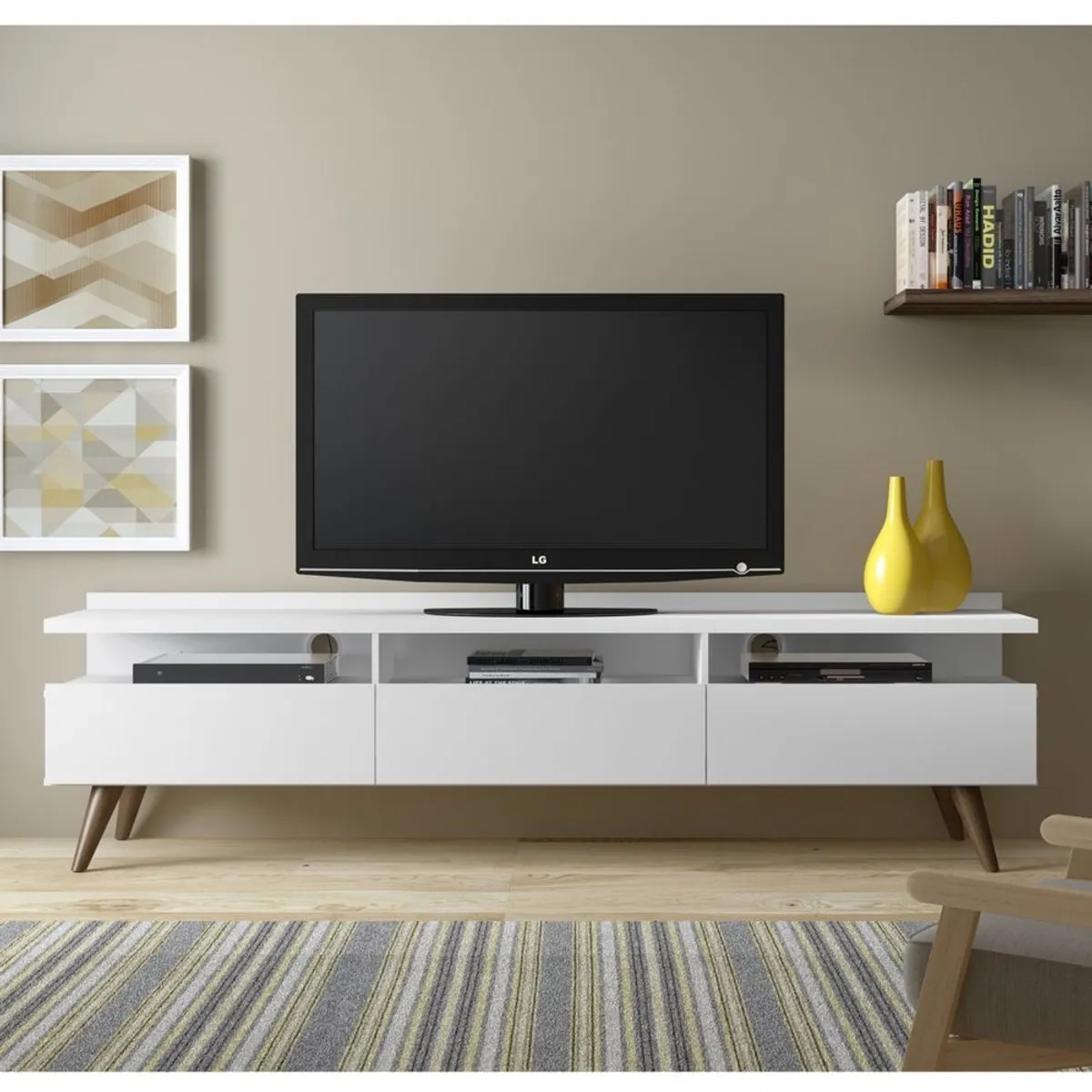 VENTITAS HOME - Mesa de Tv Vintage 65” Elliot Ventitas Perú Blanco