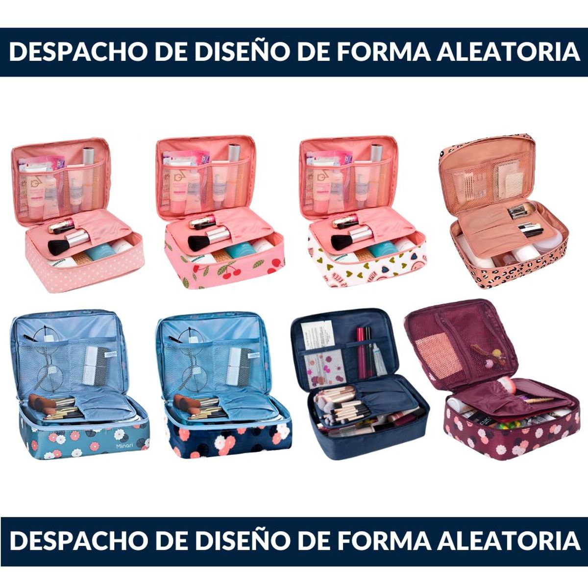 MINARI - Neceser Organizador de Maquillaje Bolsa Viaje V2 141N -Color aleatorio