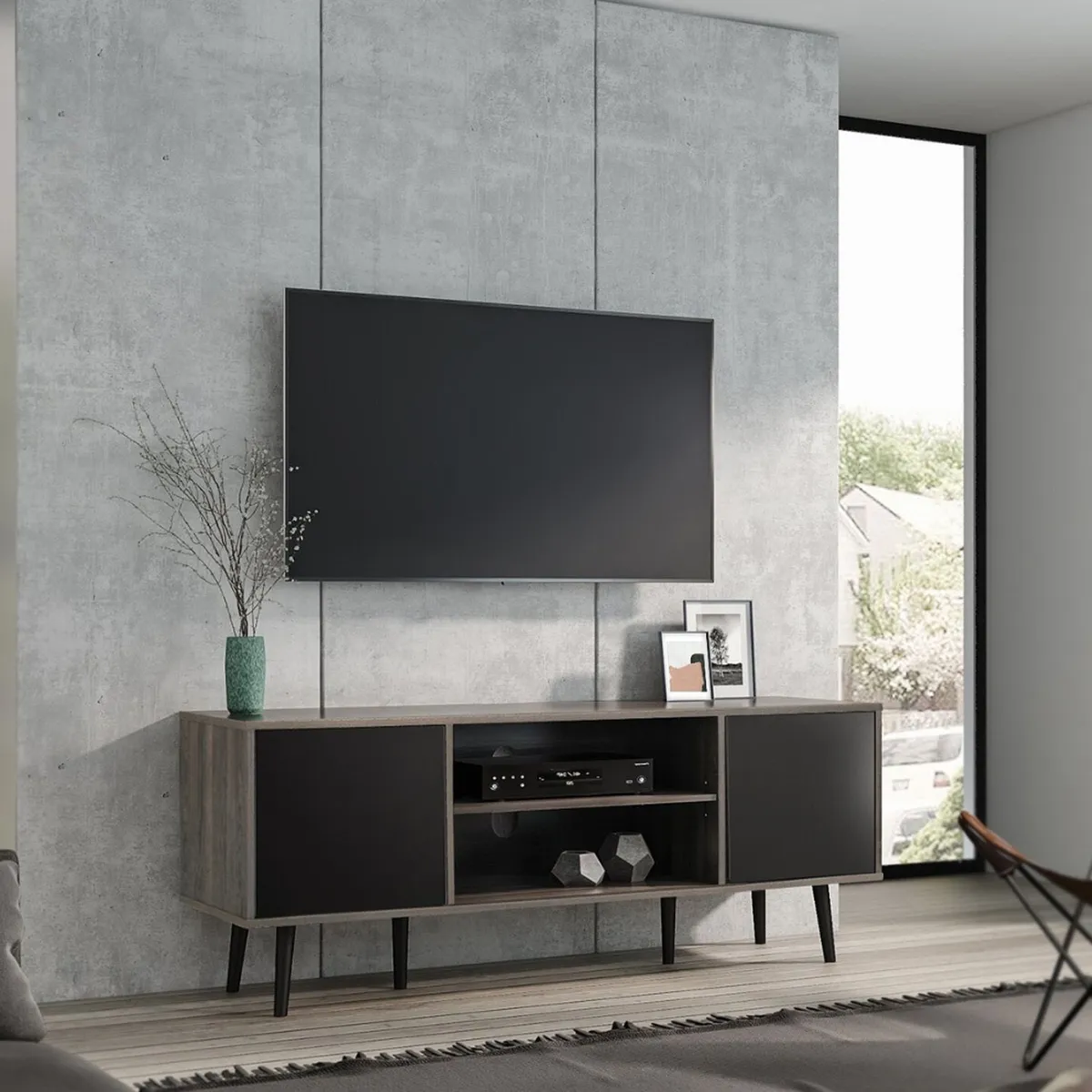 VENTITAS HOME - Mesa de Tv Vintage 50” Amethyst Ventitas Perú Negro y Bellota