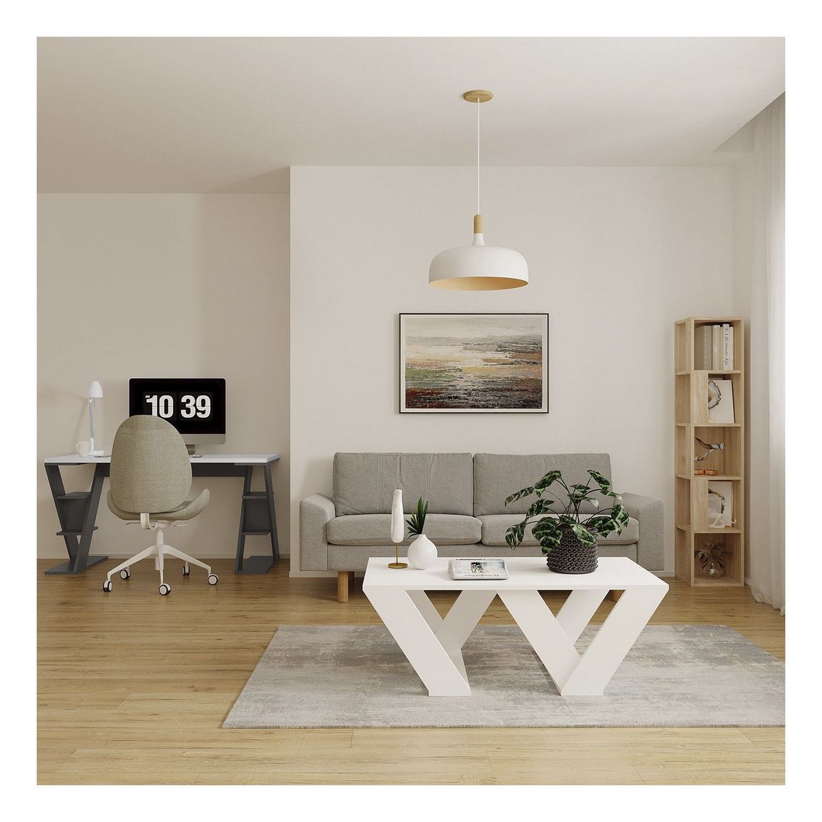 VENTITAS HOME - Mesa de Centro Minimalista Violet Ventitas Perú Blanco