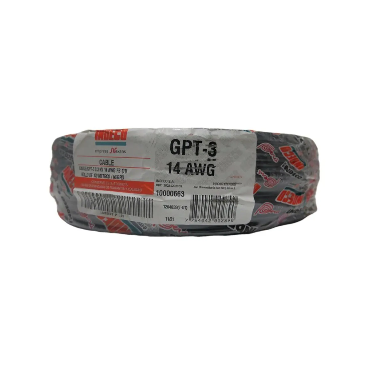 INDECO - CABLE GPT14 AUTOMOTRIZ INDECO GPT-14 AWG - NEGRO