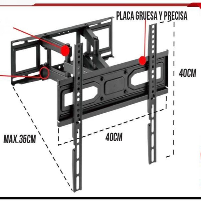 GENERICO - RACK PANTOGRAFO PLEGABLE TV DE 32 a 70"  / NEGRO