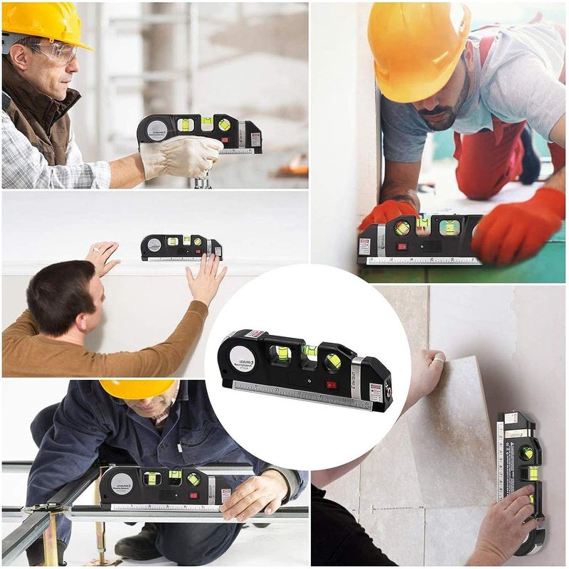 GENERICO - Nivel Laser Dual Horizontal y Vertical + Wincha 2.5 mt