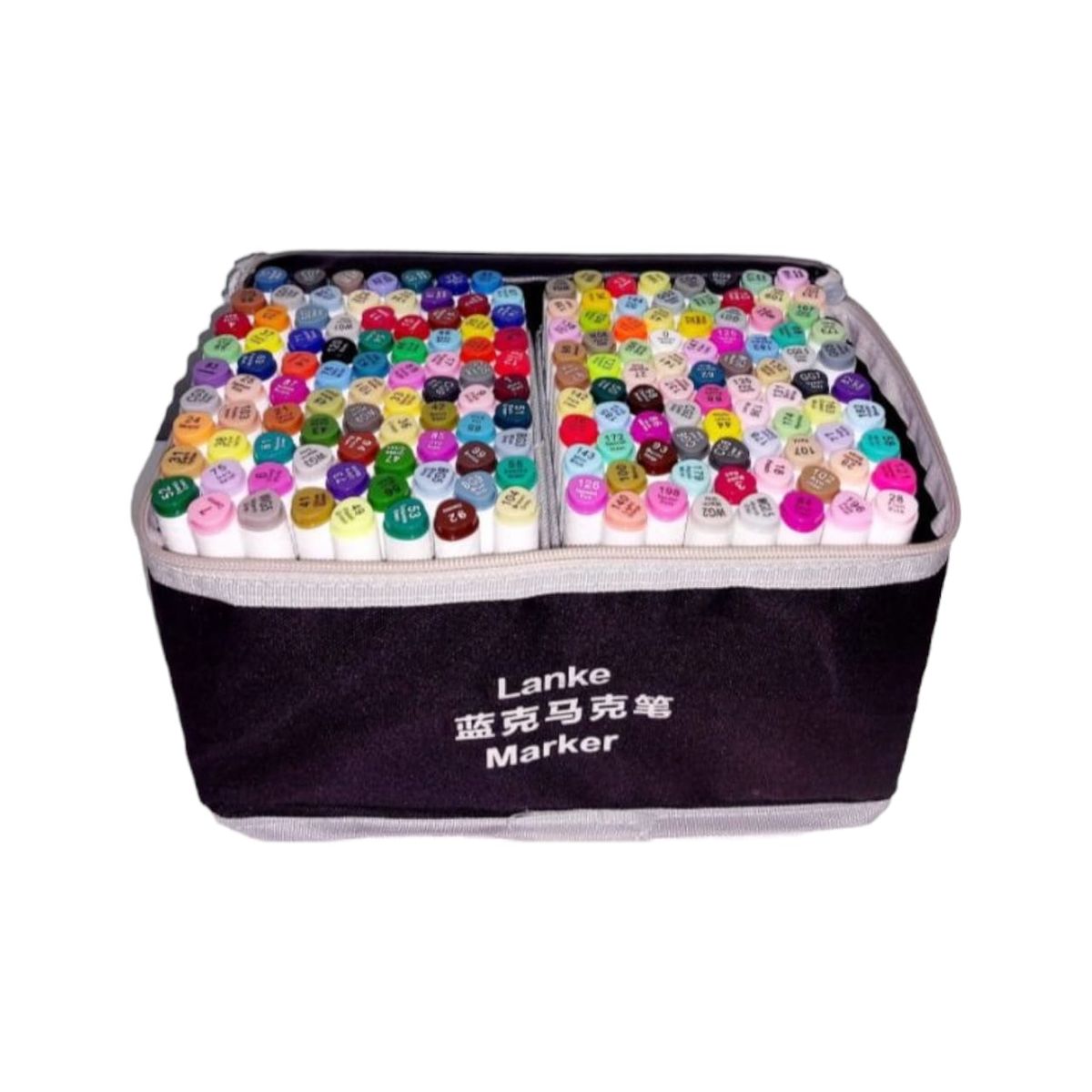 GENERICO - Plumones doble punta pincel y marcador x168 und con estuche