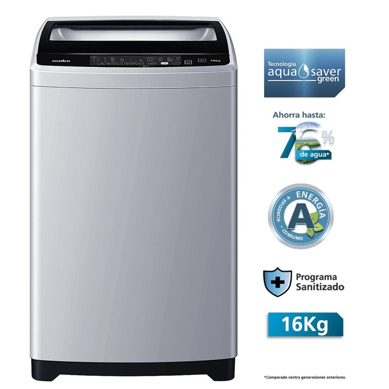 MABE - Lavadora Automática 16 kg Silver Mabe LMAP6115WGBB0