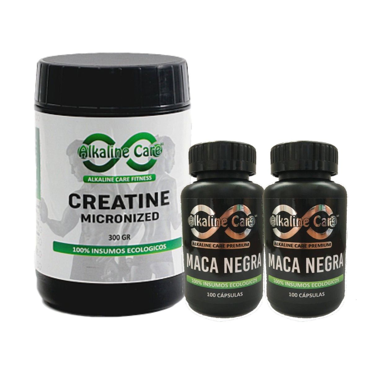 ALKALINE CARE - Creatina con maca negra 300gr + Maca Negra 200 capsulas