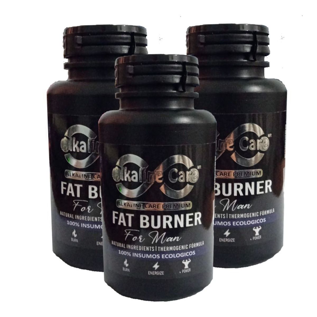 ALKALINE CARE - Natural Fat Burner for Men (Quema Grasa Natural 300 Cápsulas)