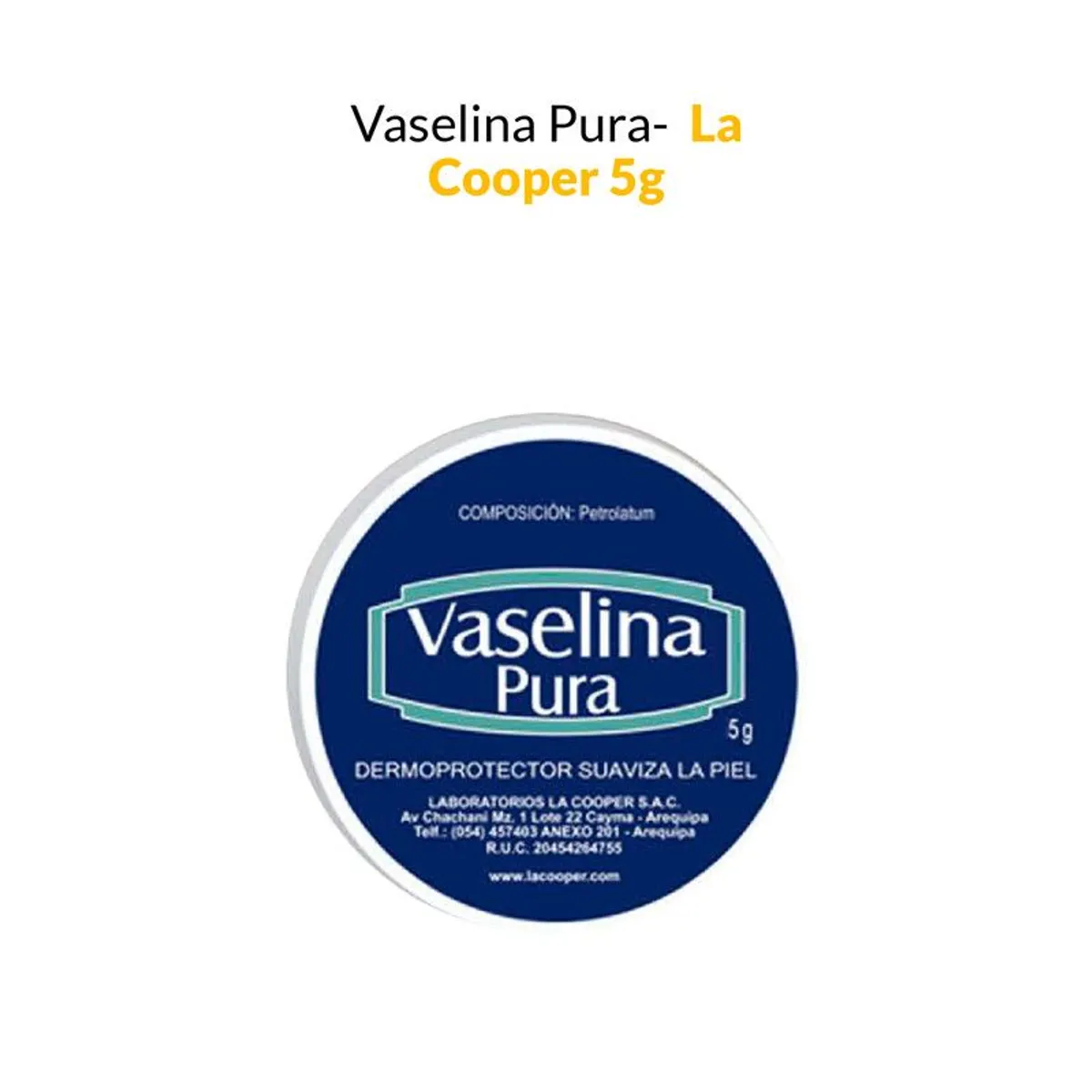 GENERICO - Vaselina Pura La Cooper x 5g
