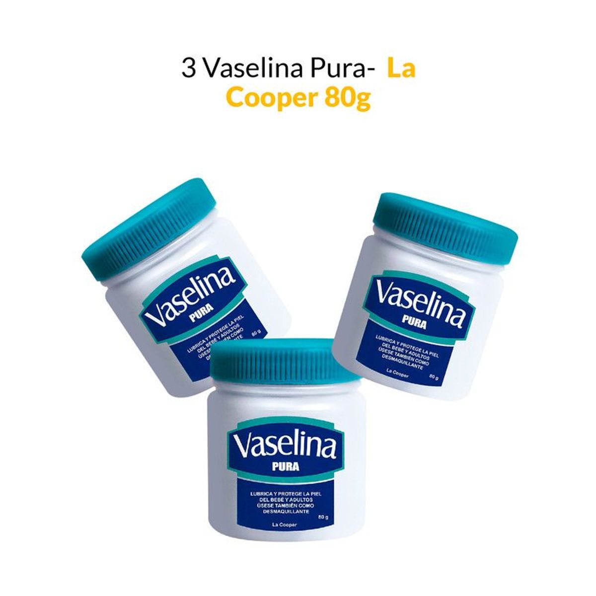 GENERICO - 3 Vaselina Pura La Cooper x 80g