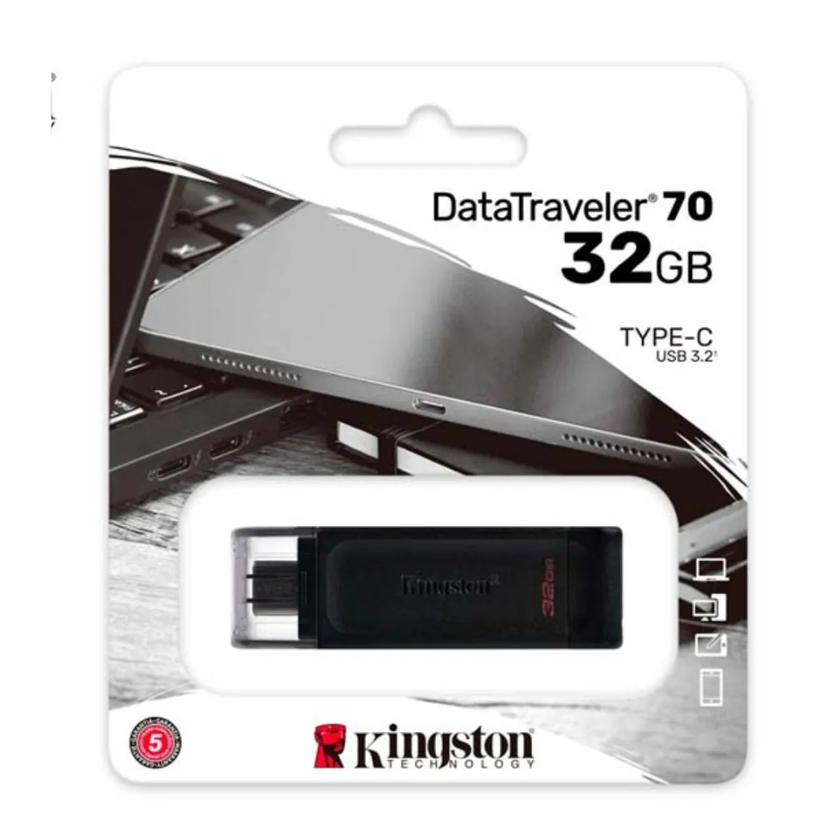 KINGSTON - MEMORIA USB-C 3.2 32GB KINGSTON DATATRAVELER 70 (DT70/32GB)