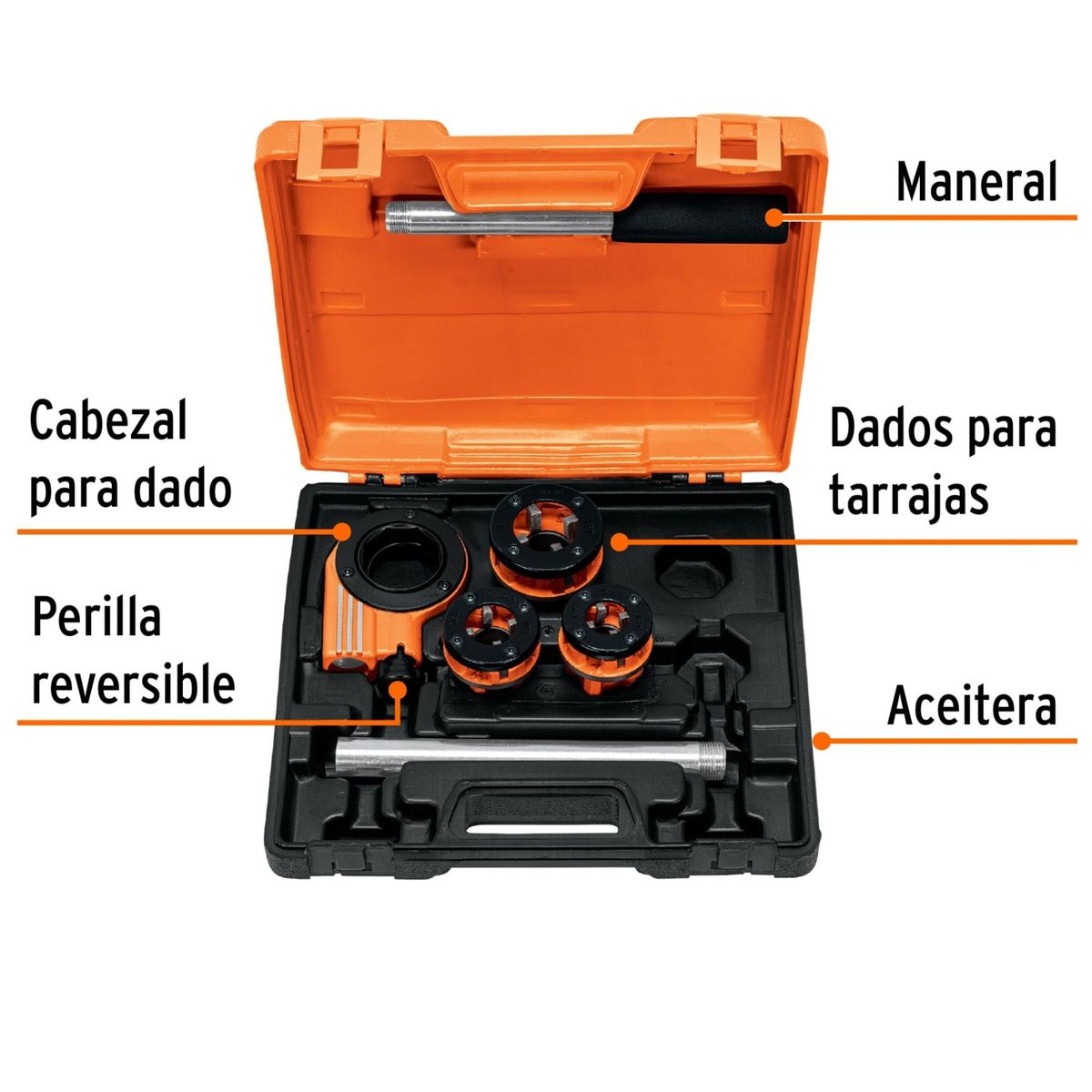 TRUPER - Tarrajas roscadora para tubo, 4 UNIDADES Truper