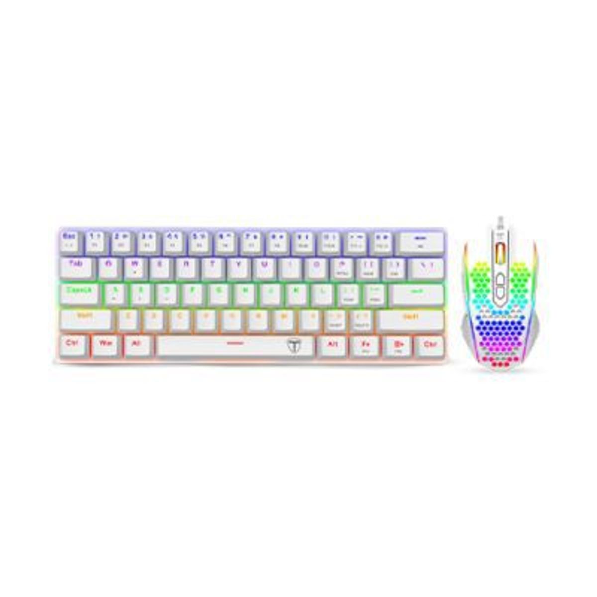 T DAGGER - COMBO GAMER MECANICO T-DAGGER 2 EN 1 MAIN FORCE WHITE SWITCH BROWN 60%