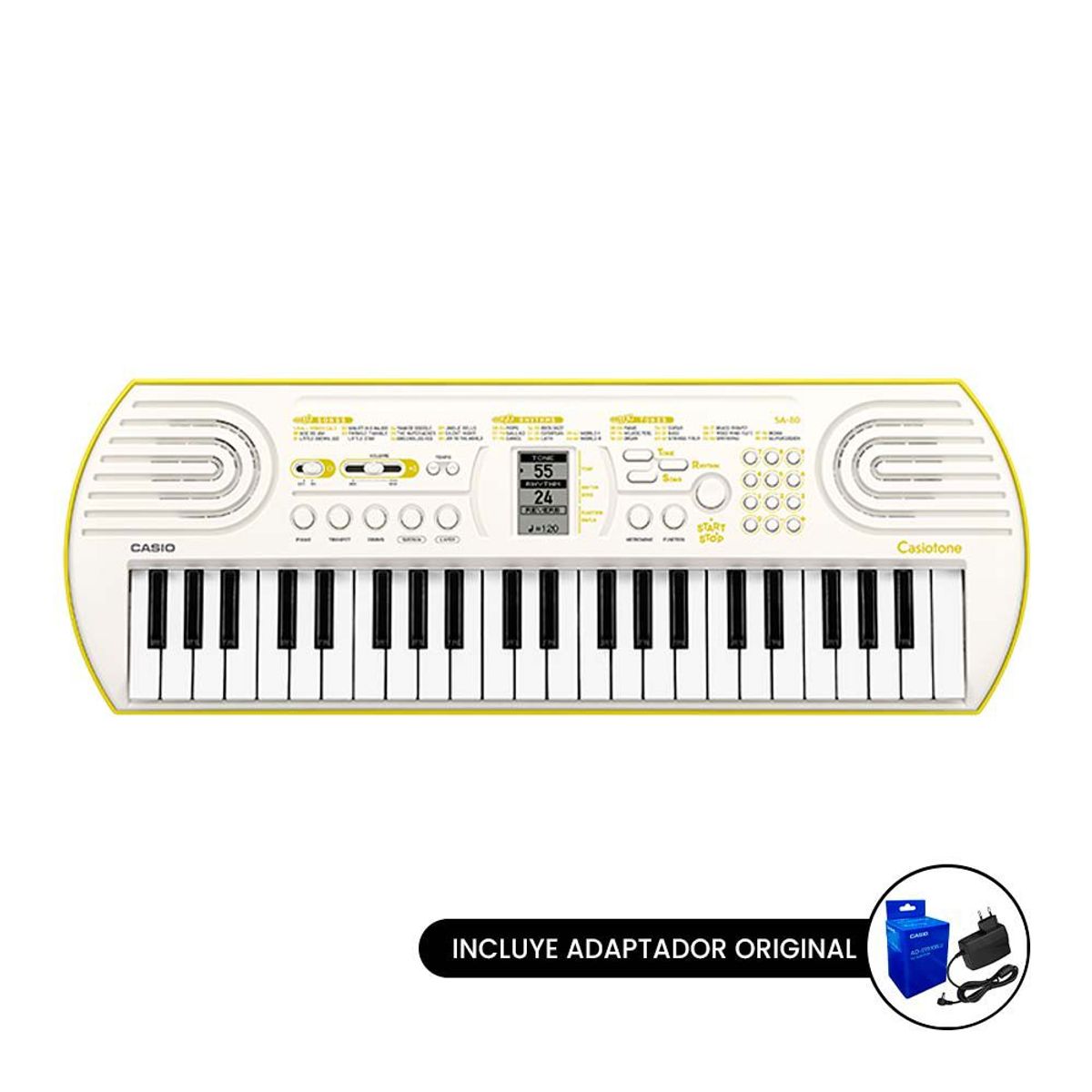 CASIO - TECLADO ELECTRONICO CASIO SA-80H2-ADAP BLANCO