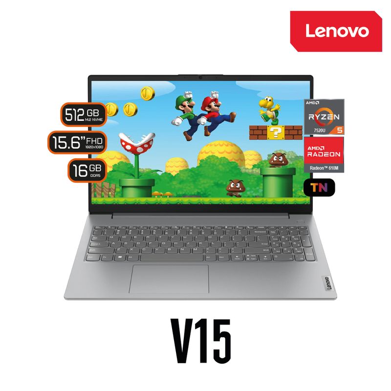 LENOVO - LAPTOP LENOVO V15 G4 AMN 15.6" FHD TN AMD Ryzen 5 7520U 2.8 - 4.3GHz/ 16GB DDR5 512GB SSD/ Freedos