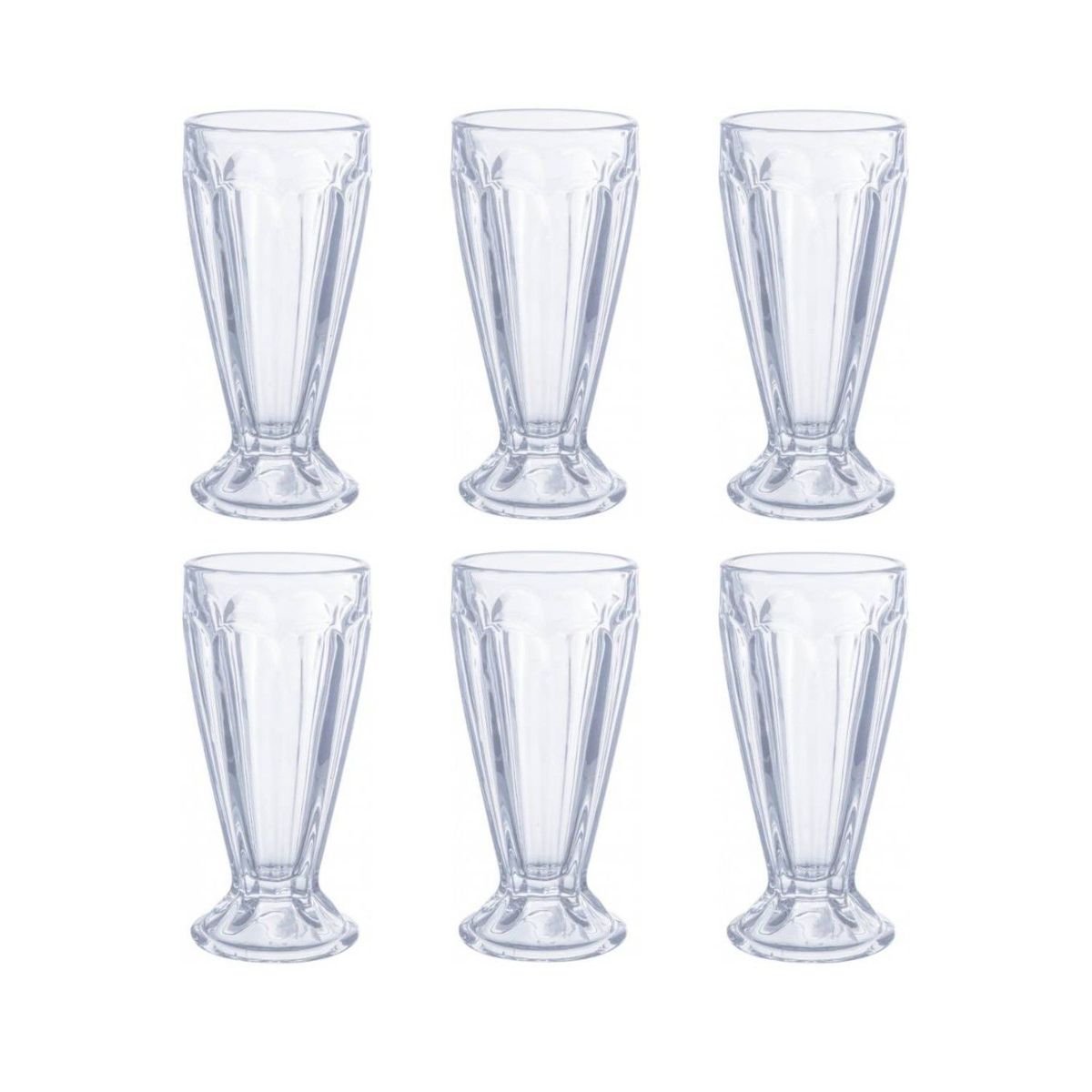 IMPORTADO MC - Set x6 Vasos Copa de vidrio para helados tipo Milshakes