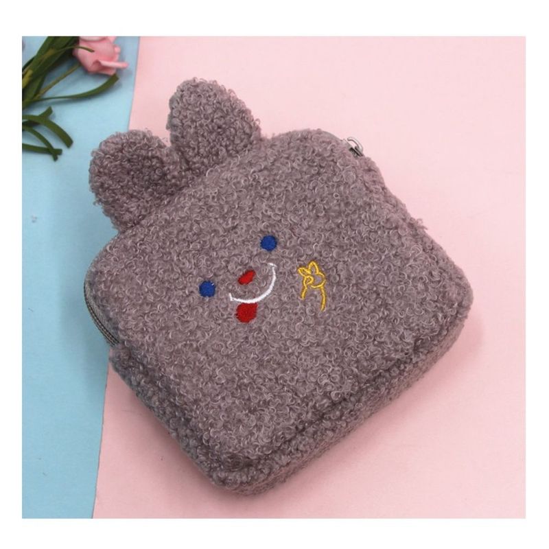 GENERICO - Bolsa de Almacenamiento de Felpa Organizador de ToallaMonedero Gris