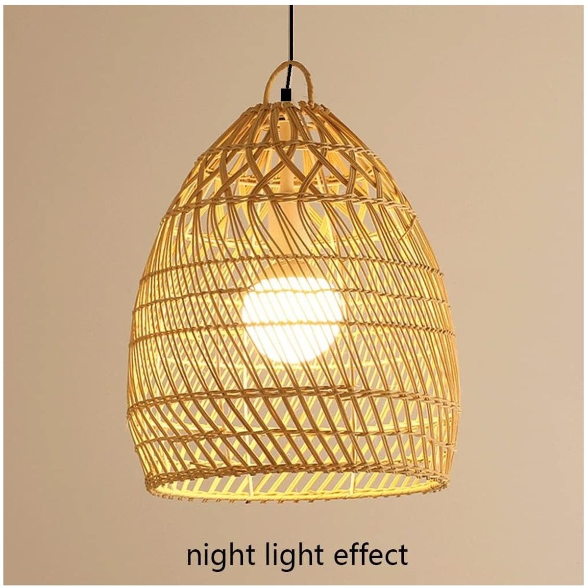 GENERICO - Lámpara colgante de bambú cesto