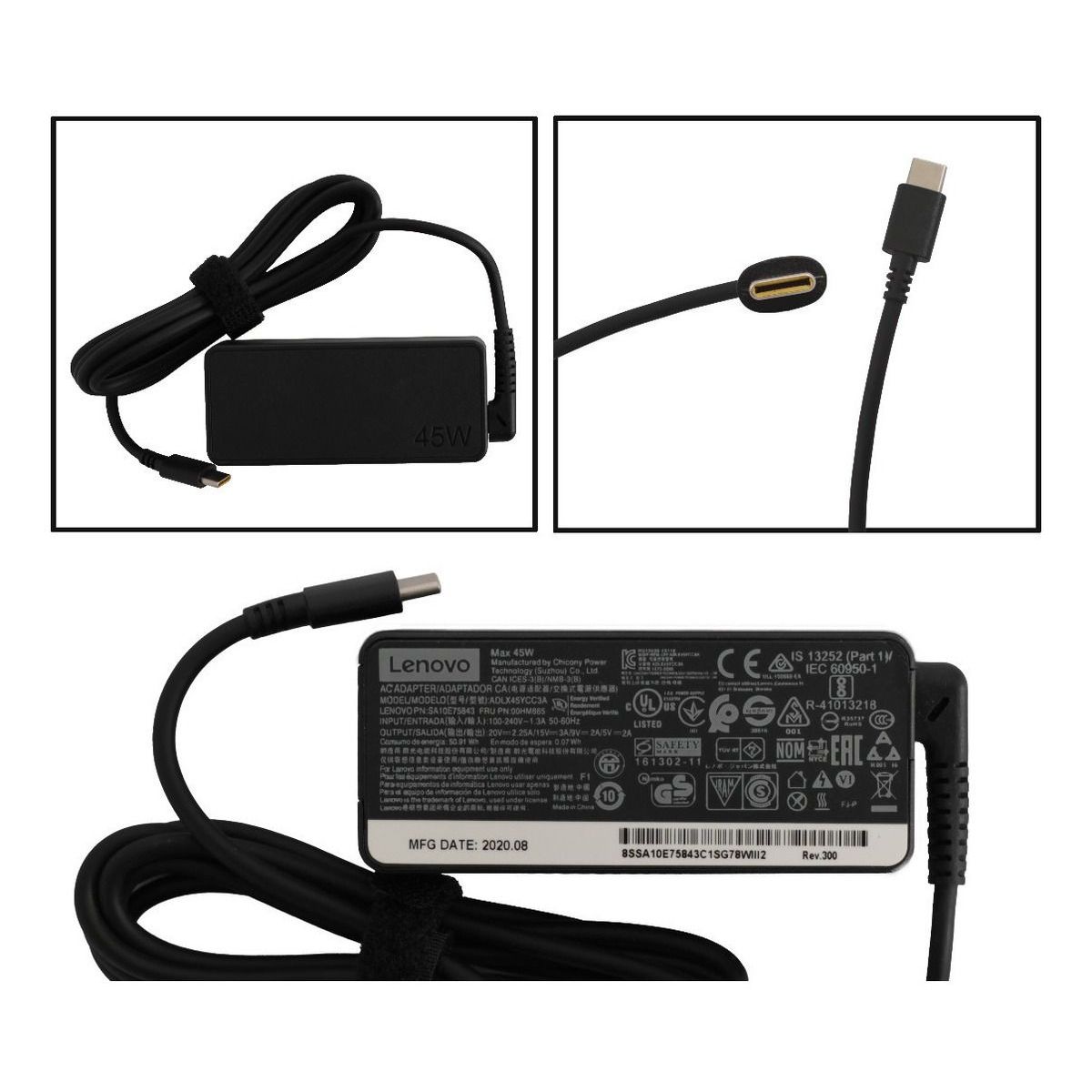 GENERICO - CARGADOR PARA LAPTOP LENOVO  20V. 3.25A. 65W.  PUNTA C
