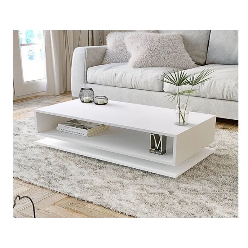 AMUEBLE - MESA DE CENTRO MELAMINA  * GINA *  BLANCO  AMUEBLE