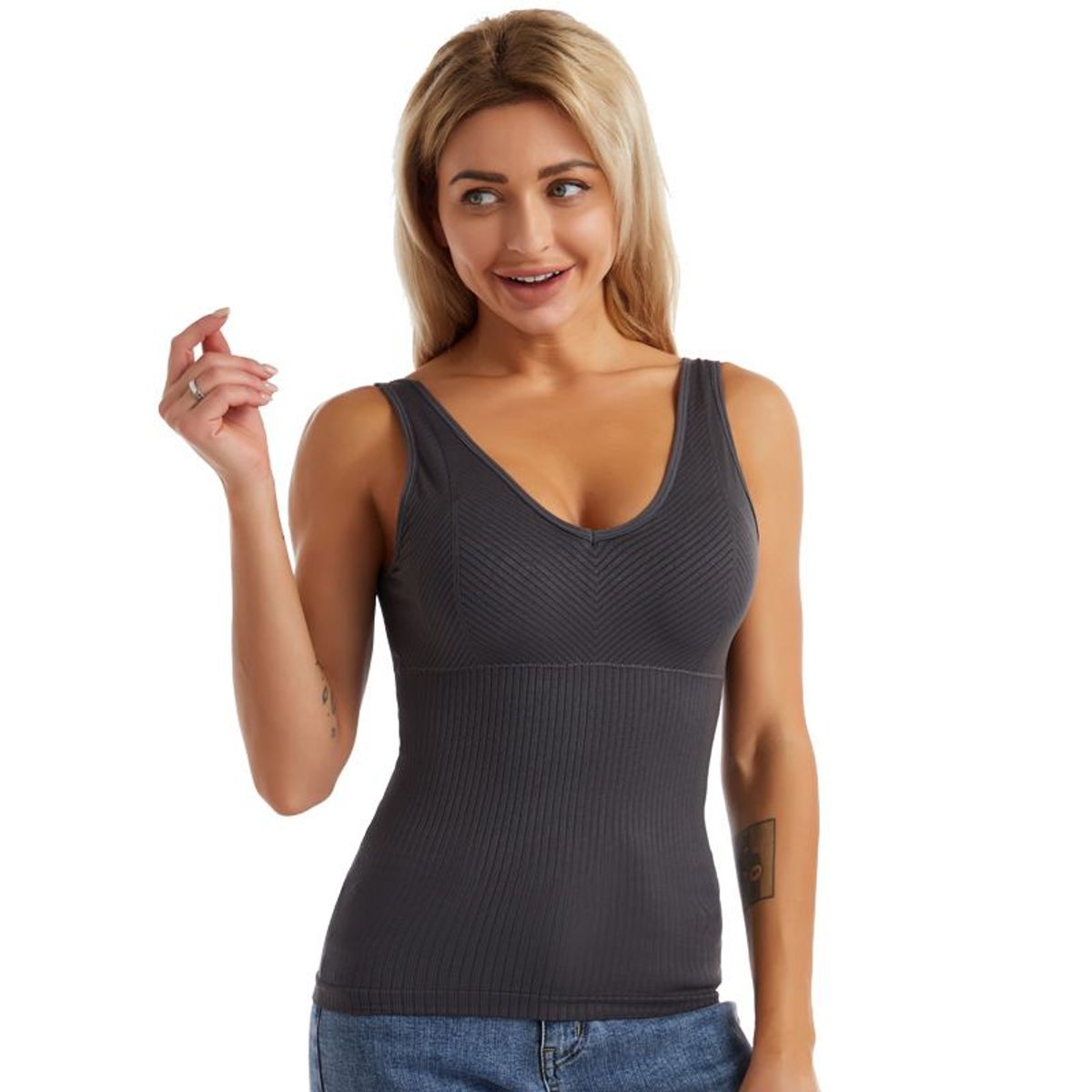 BAALATHKKO5 - Camiseta Viscosa Mujer Sin Manga Algodón Elasticado Básica