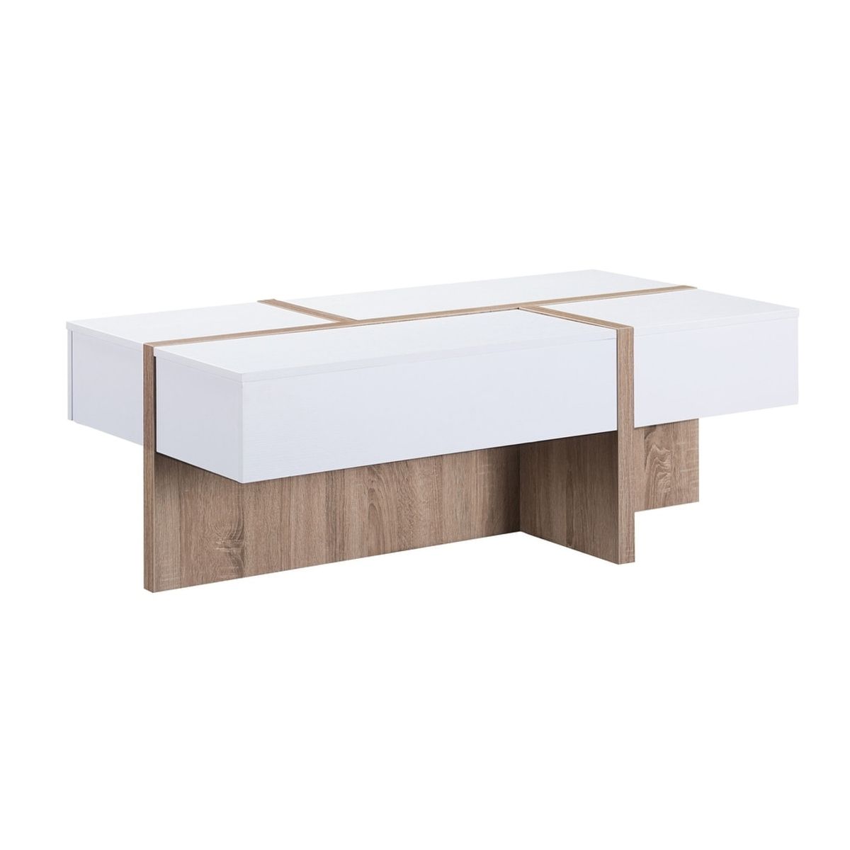 VENTITAS HOME - Mesa de Centro Minimalista Rabinha Ventitas Perú Blanco y Duna