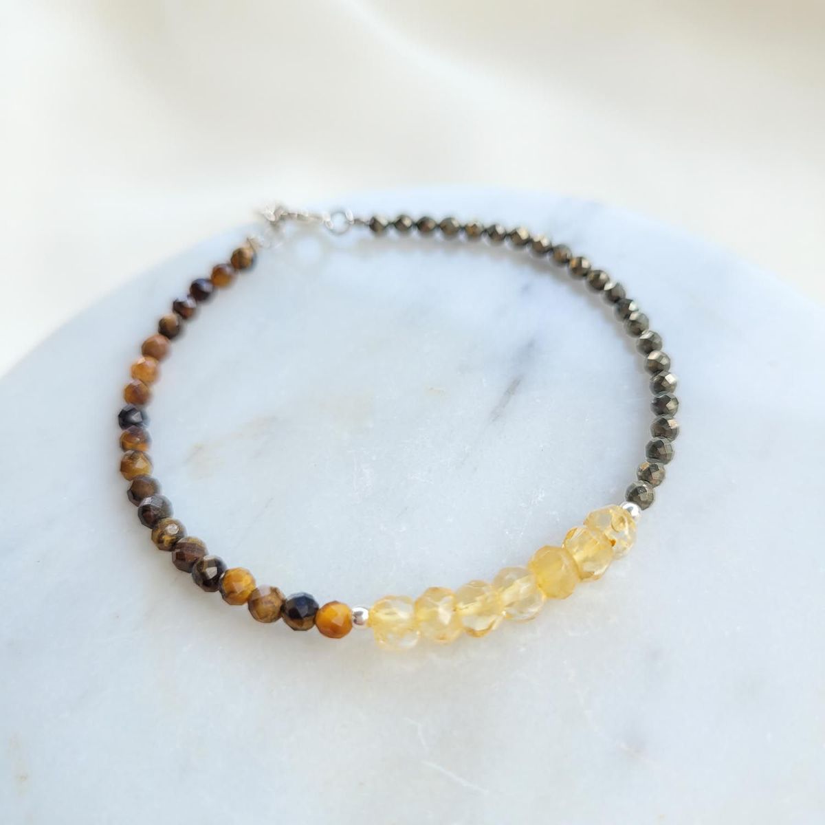 INTUERI - Pulsera Abundancia Citrino Pirita y Ojo de Tigre