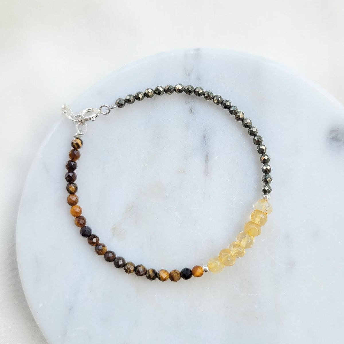 INTUERI - Pulsera Abundancia Citrino Pirita y Ojo de Tigre