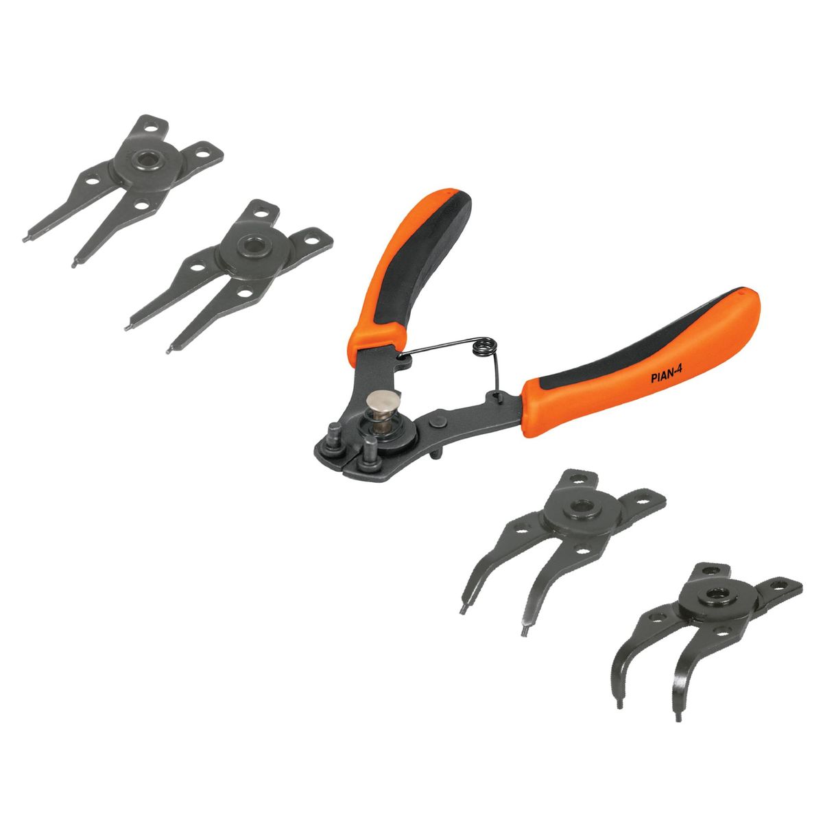 TRUPER - Pinza para anillos de retención 6"P, 4 cabezas intercambiables