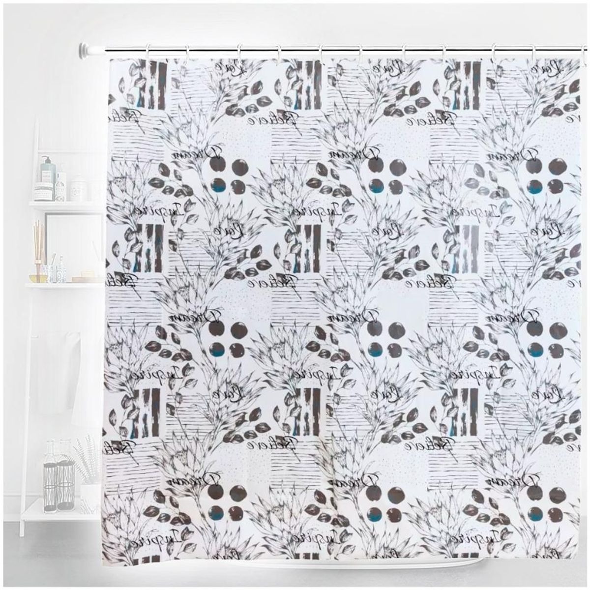 MINARI - Cortina de Baño Impermeable Accesorio para Ducha 180x180cm 49V -J