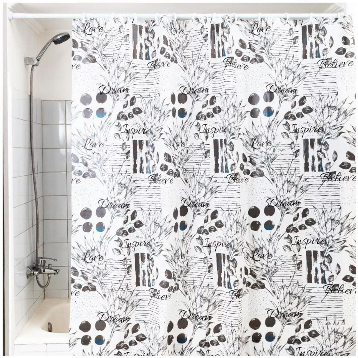 MINARI - Cortina de Baño Impermeable Accesorio para Ducha 180x180cm 49V -J