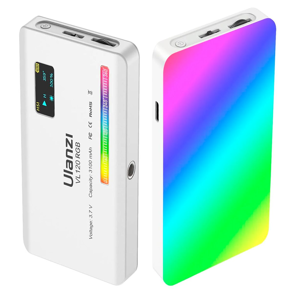 ULANZI - Luz Led Rgb Ulanzi VL120 Clip WT-31M Trípode Video Fotografía Blanco
