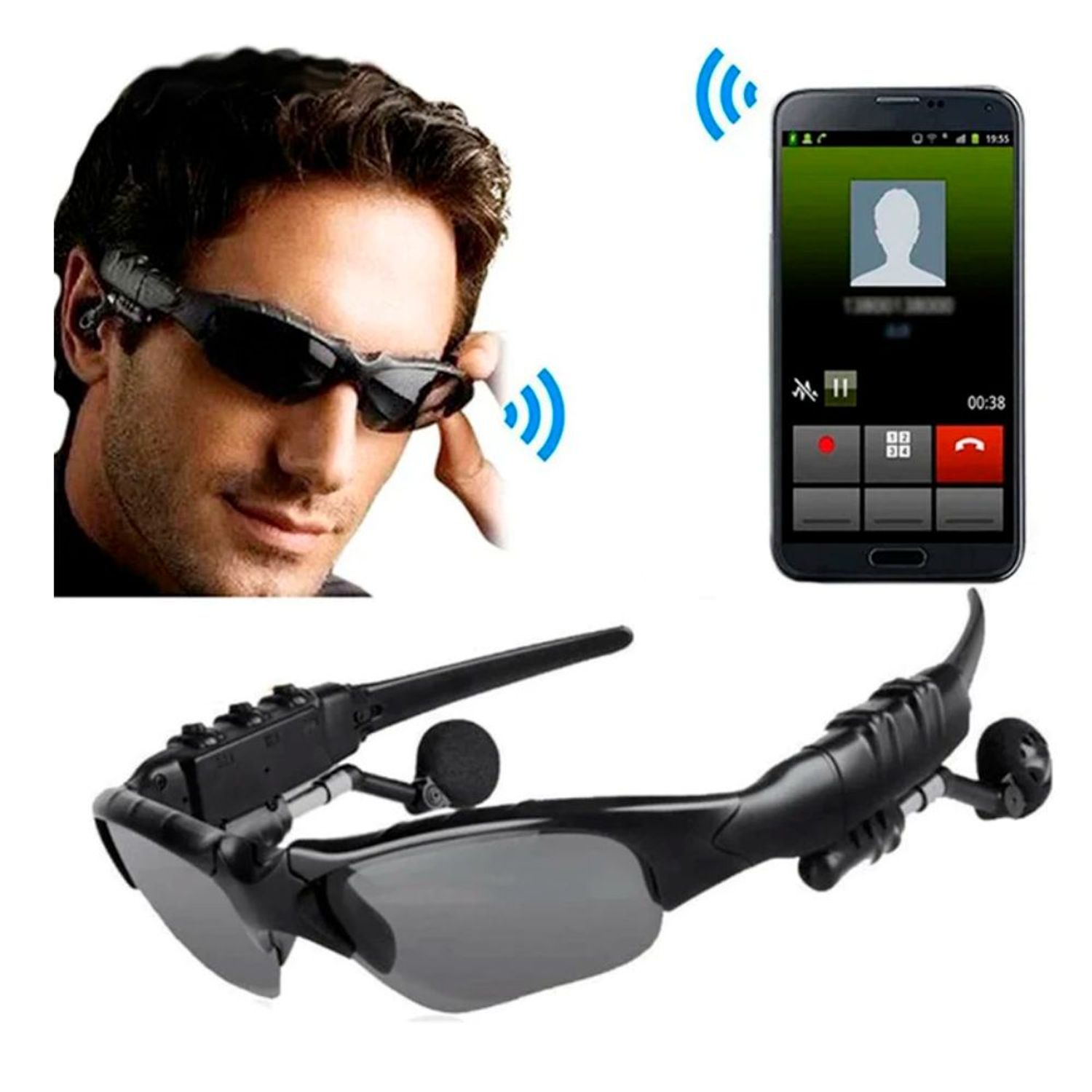 "Lentes De Sol Bluetooth Inteligente Con Audifonos Inalambricos"