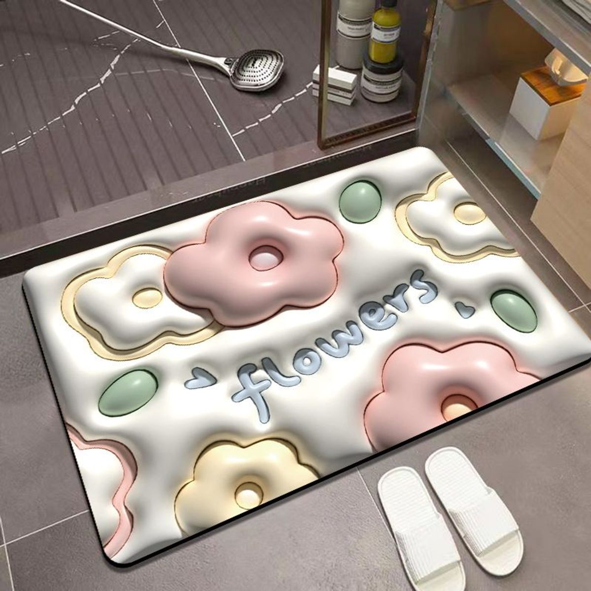 GENERICO - Alfombra De Baño Tapete Absorbente Diseño 3D