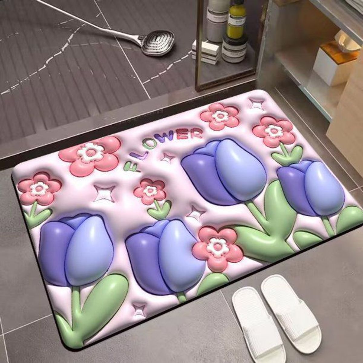 GENERICO - Alfombra De Baño Tapete Absorbente Diseño 3D