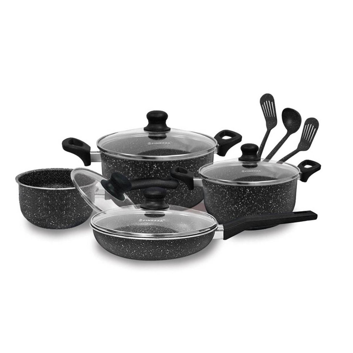FINEZZA - Juego de ollas antiadherente 11PZAS FZ-X1705M Negro