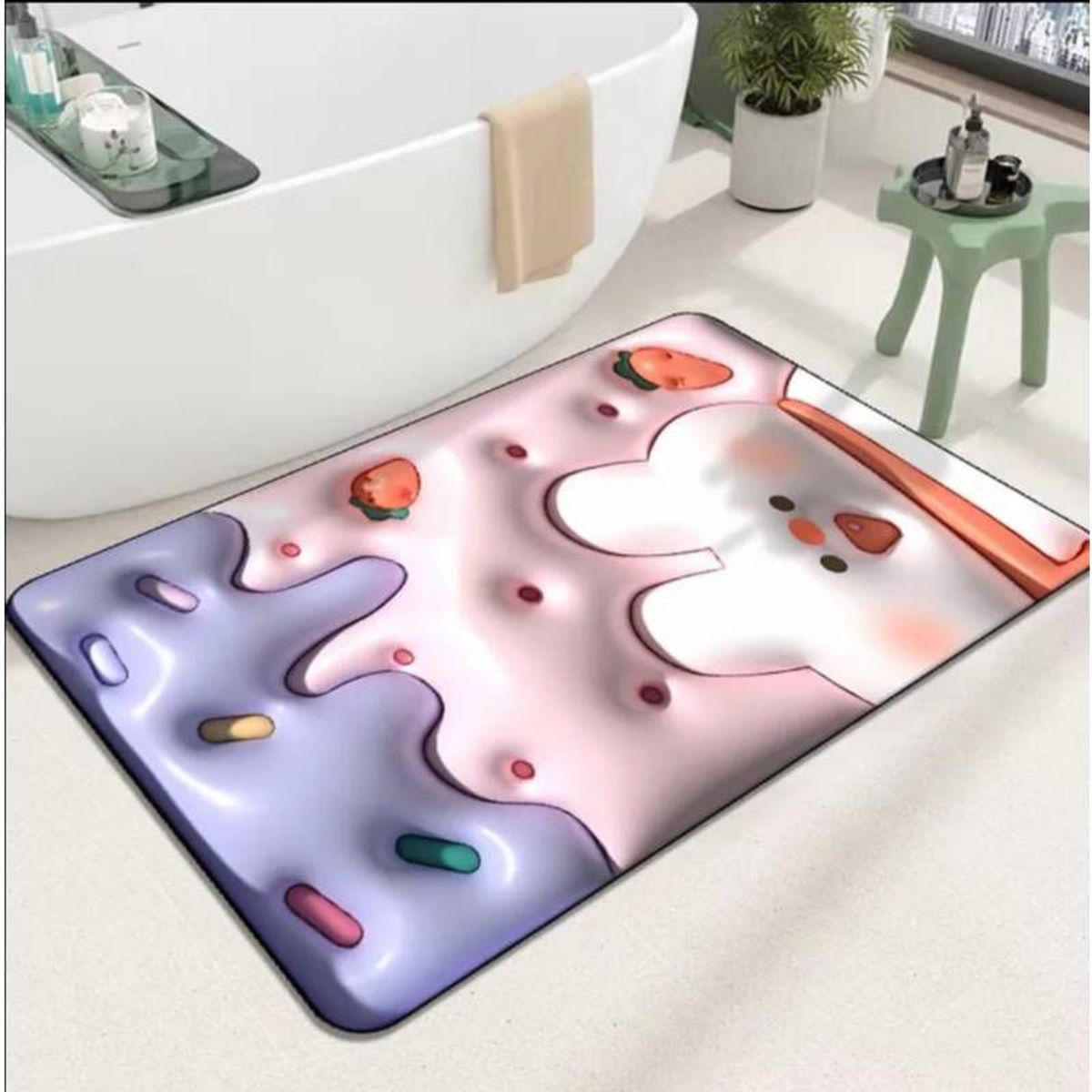 GENERICO - Alfombra De Baño Tapete Absorbente Diseño 3D