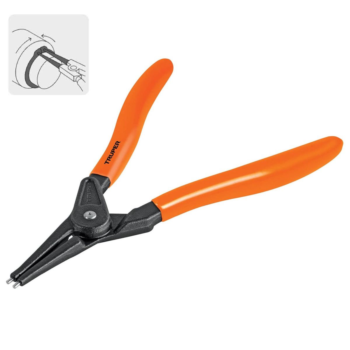 TRUPER - Pinza punta recta 7 para abrir anillos mango de PVC