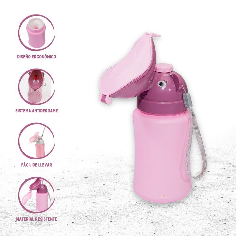 INFANTI - Bacín Portátil Para Niños «POTTY TO GO» Elefante Pink